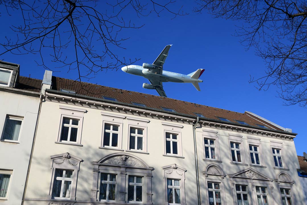 Fluglärm entsteht durch den Schall von Flugzeugen